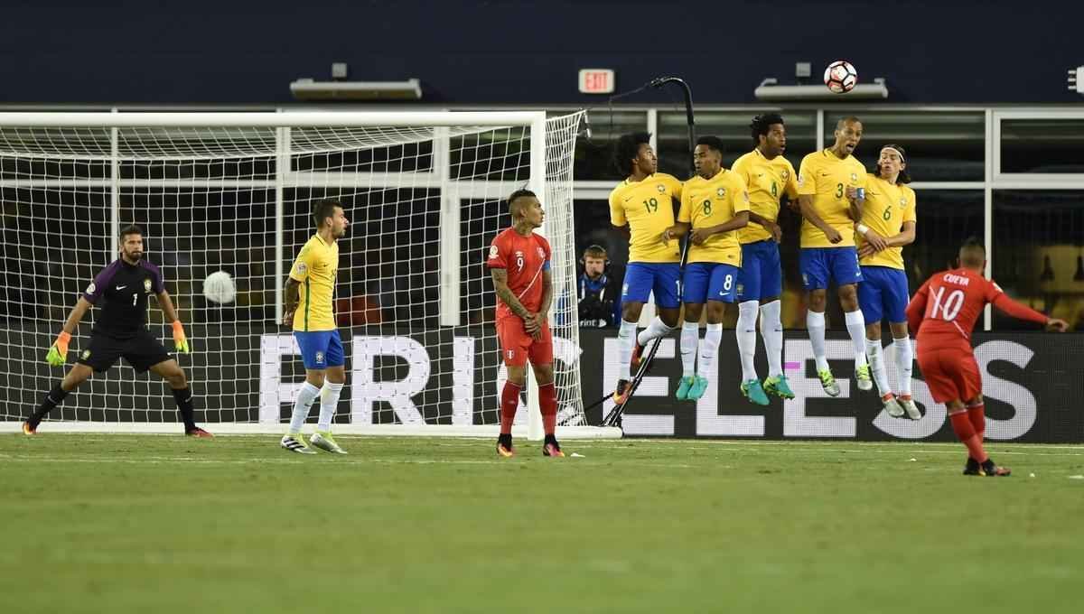 Imagens do duelo entre Brasil e Peru, em Foxborough (EUA), pela Copa Amrica