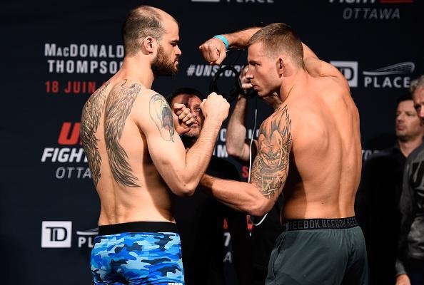 Pesagem oficial do UFC Fight Night 89, em Ottawa - Tamdan McCrorv (83,9kg) x Krysztof Jotko (83,6kg)