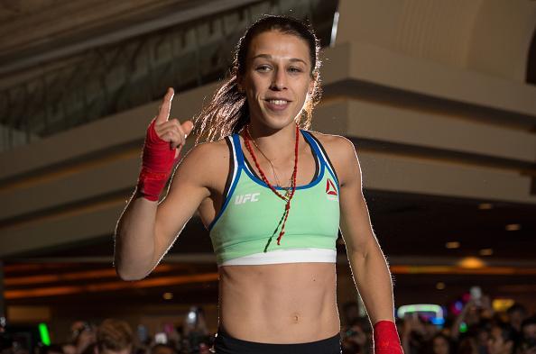 Imagens do treino aberto do UFC em Las Vegas - Joanna Jedrzejczyk durante a atividade