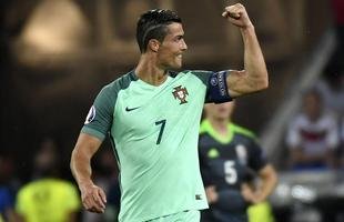 Cristiano Ronaldo subiu mais que a defesa de Gales e marcou de cabe�a, fazendo Portugal 1 a 0