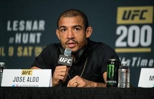 Imagens da coletiva do UFC 200, em Las Vegas - Jos� Aldo responde a perguntas