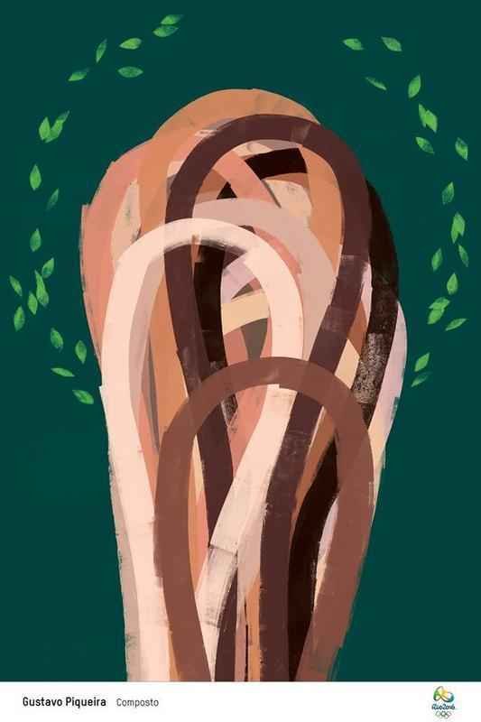 So 13 psteres de arte, sendo 12 desenhados por renomados artistas brasileiros, alm da arte da colombiana Olga de Amaral. Completam a coleo os logos dos Jogos Olmpicos e Paralmpicos Rio 2016