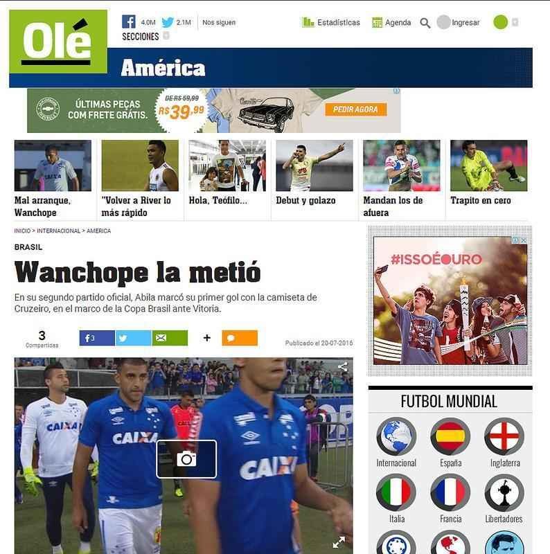 Ol: 'Wanchope j marcou'