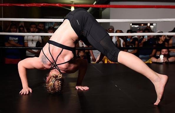 Imagens do treino aberto do UFC on Fox 20, em Chicago -  A russa Valentina Shevchenko