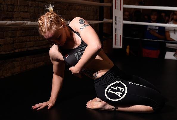 Imagens do treino aberto do UFC on Fox 20, em Chicago -  A russa Valentina Shevchenko