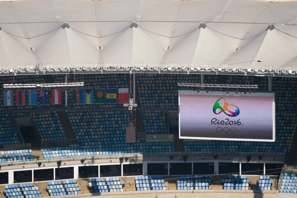 Rio de Janeiro visto de cima a alguns dias dos Jogos Olmpicos 2016. Maracan