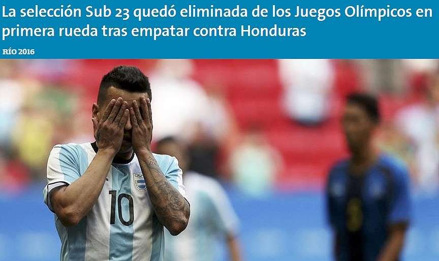 La Nacin destaca a sada da Seleo Argentina logo na fase de grupos da competio