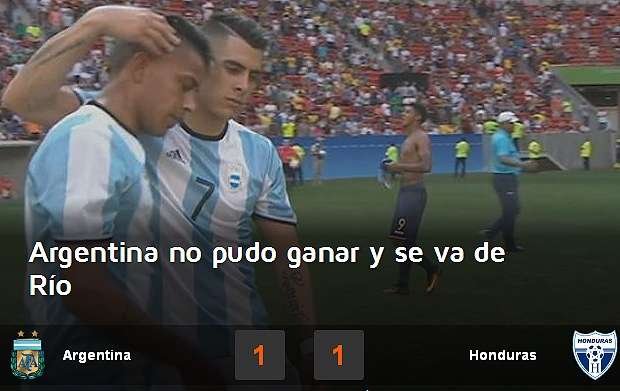 Tyc Sports: 'Argentina no ganha e se despede do Rio' 
