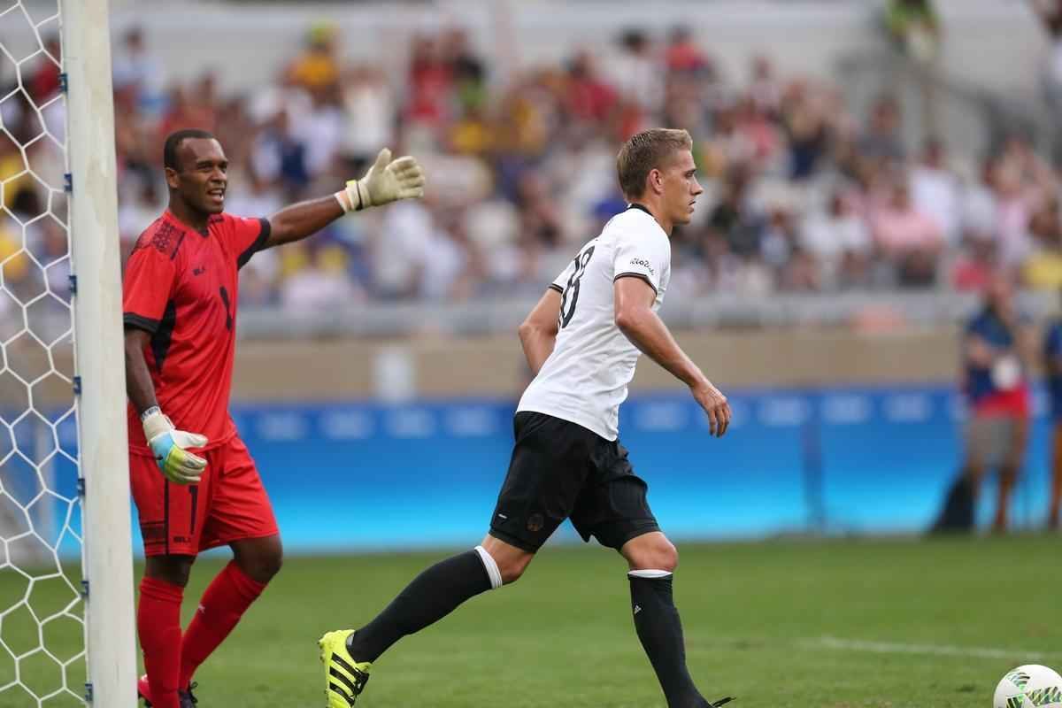 Alemanha abriu 6 a 0 sobre Fiji logo no primeiro tempo do duelo realizado no Mineiro