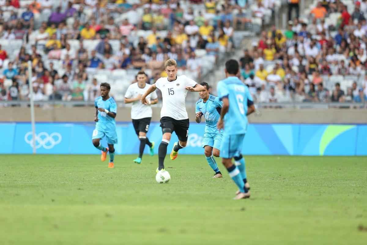 Alemanha abriu 6 a 0 sobre Fiji logo no primeiro tempo do duelo realizado no Mineiro