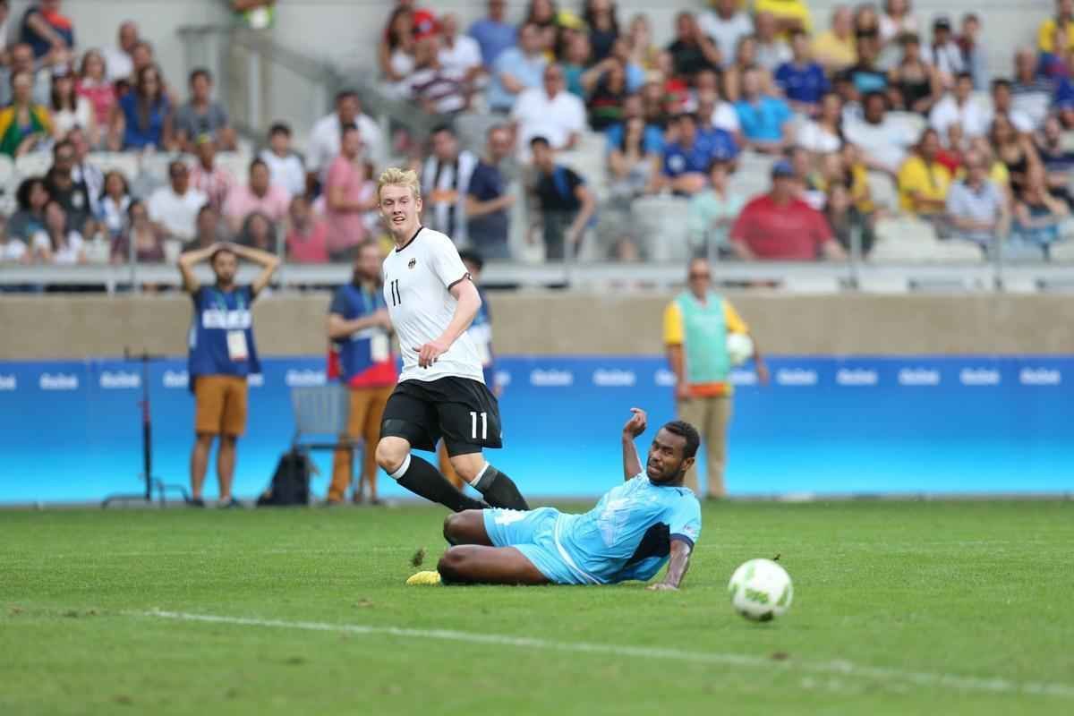 Alemanha abriu 6 a 0 sobre Fiji logo no primeiro tempo do duelo realizado no Mineiro