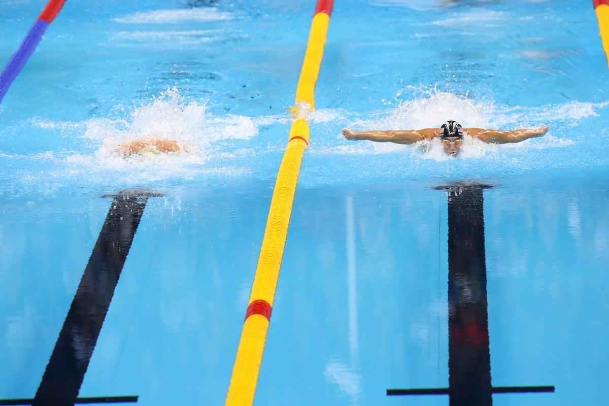 Imagens de mais uma vitria de Michael Phelps no Rio de Janeiro