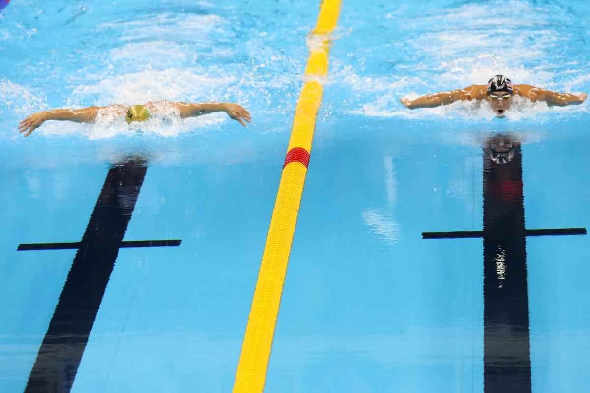 Imagens de mais uma vitria de Michael Phelps no Rio de Janeiro