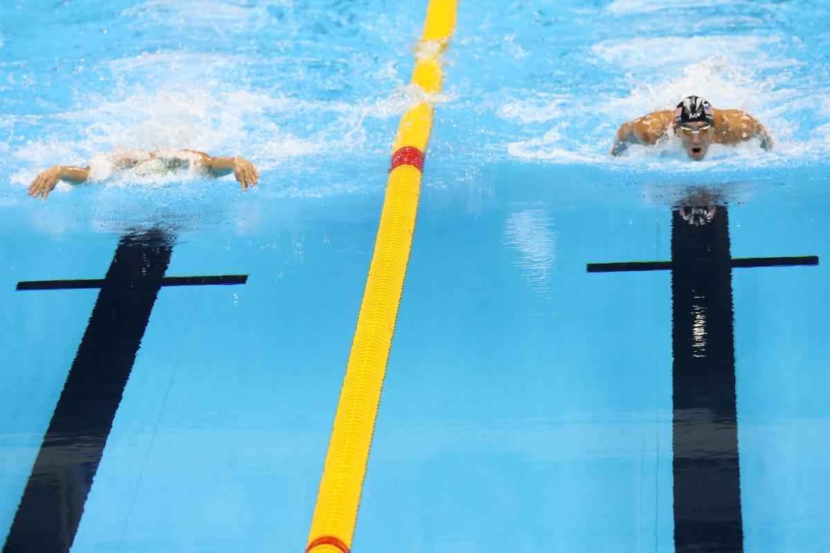Imagens de mais uma vitria de Michael Phelps no Rio de Janeiro