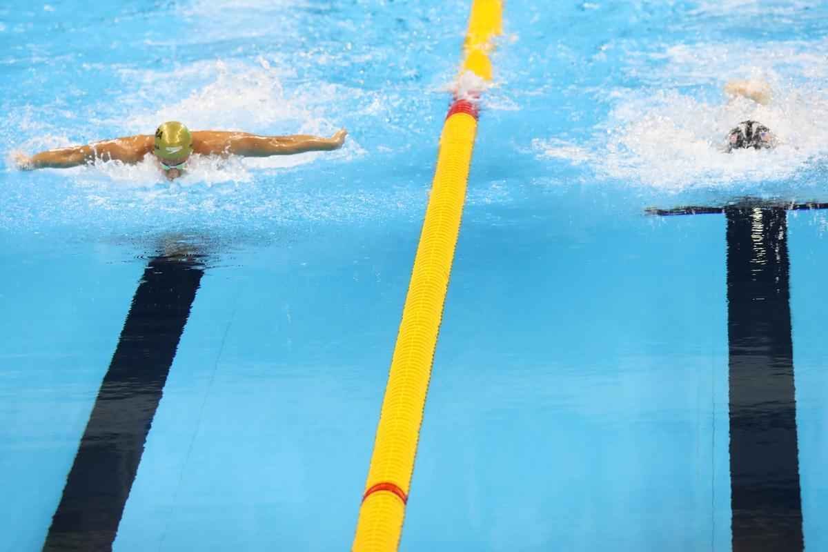 Imagens de mais uma vitria de Michael Phelps no Rio de Janeiro