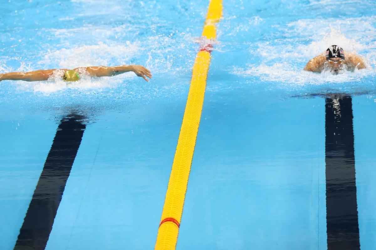 Imagens de mais uma vitria de Michael Phelps no Rio de Janeiro
