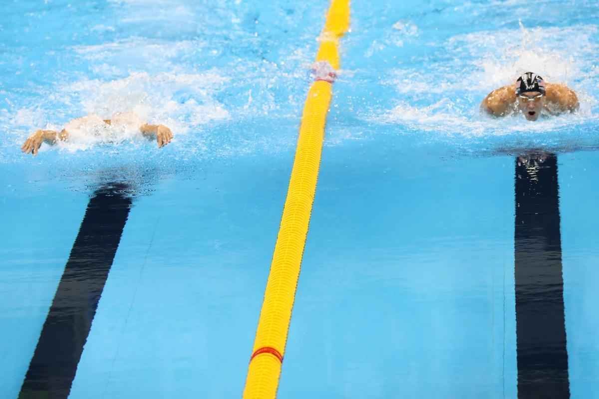 Imagens de mais uma vitria de Michael Phelps no Rio de Janeiro