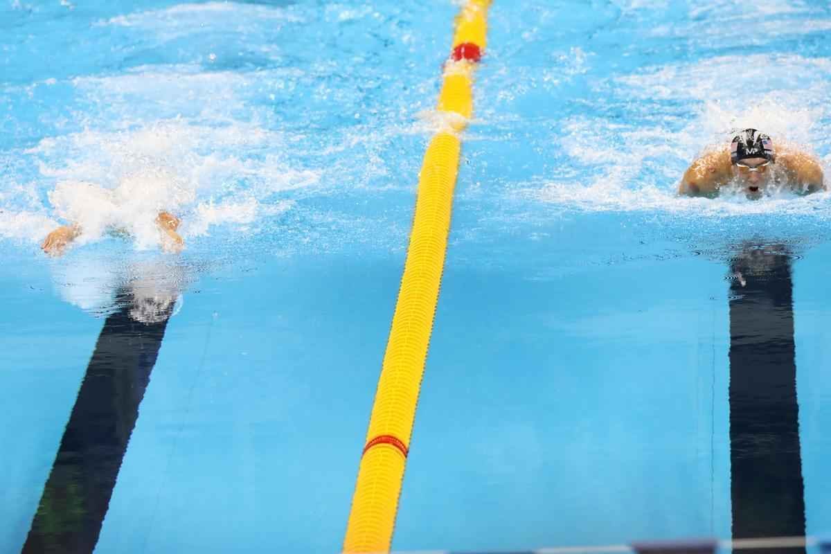 Imagens de mais uma vitria de Michael Phelps no Rio de Janeiro