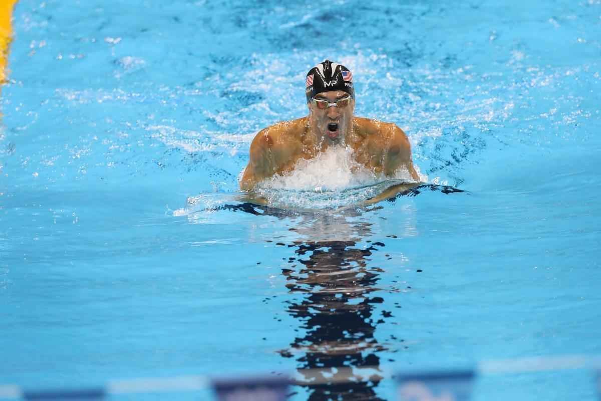 Imagens de mais uma vitria de Michael Phelps no Rio de Janeiro