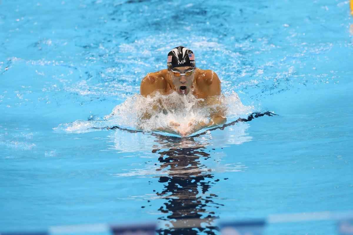 Imagens de mais uma vitria de Michael Phelps no Rio de Janeiro