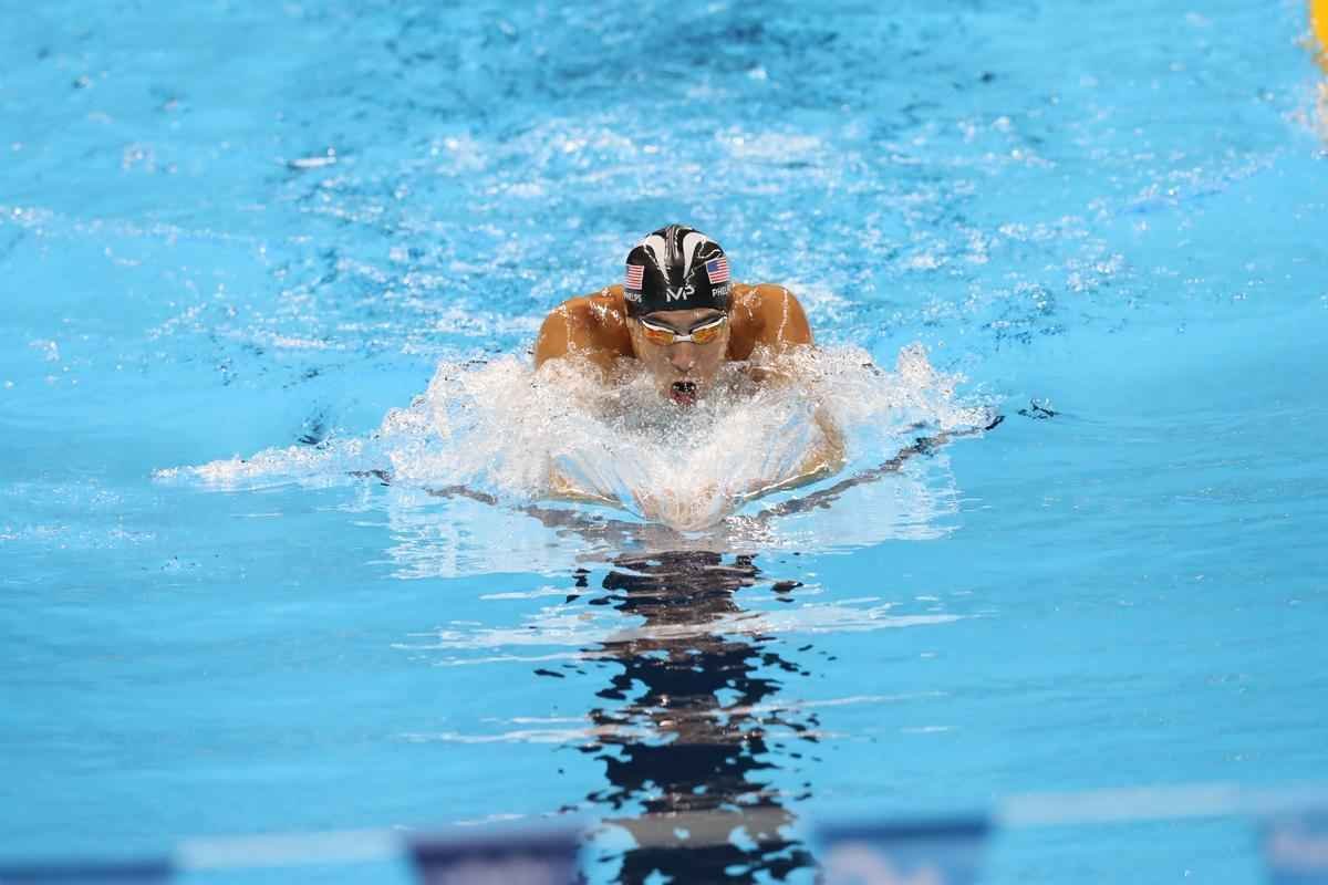 Imagens de mais uma vitria de Michael Phelps no Rio de Janeiro