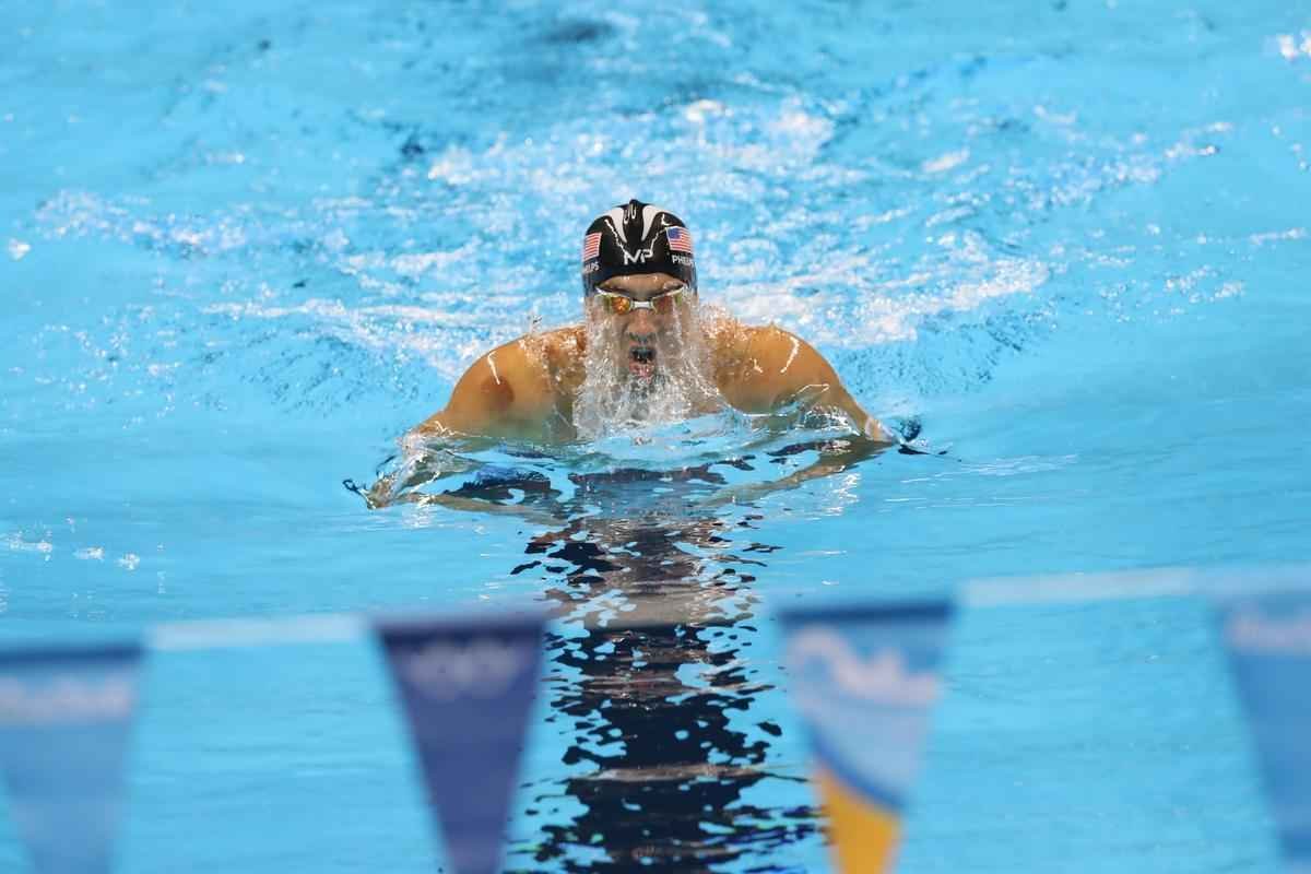 Imagens de mais uma vitria de Michael Phelps no Rio de Janeiro