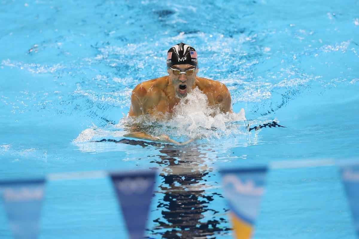 Imagens de mais uma vitria de Michael Phelps no Rio de Janeiro