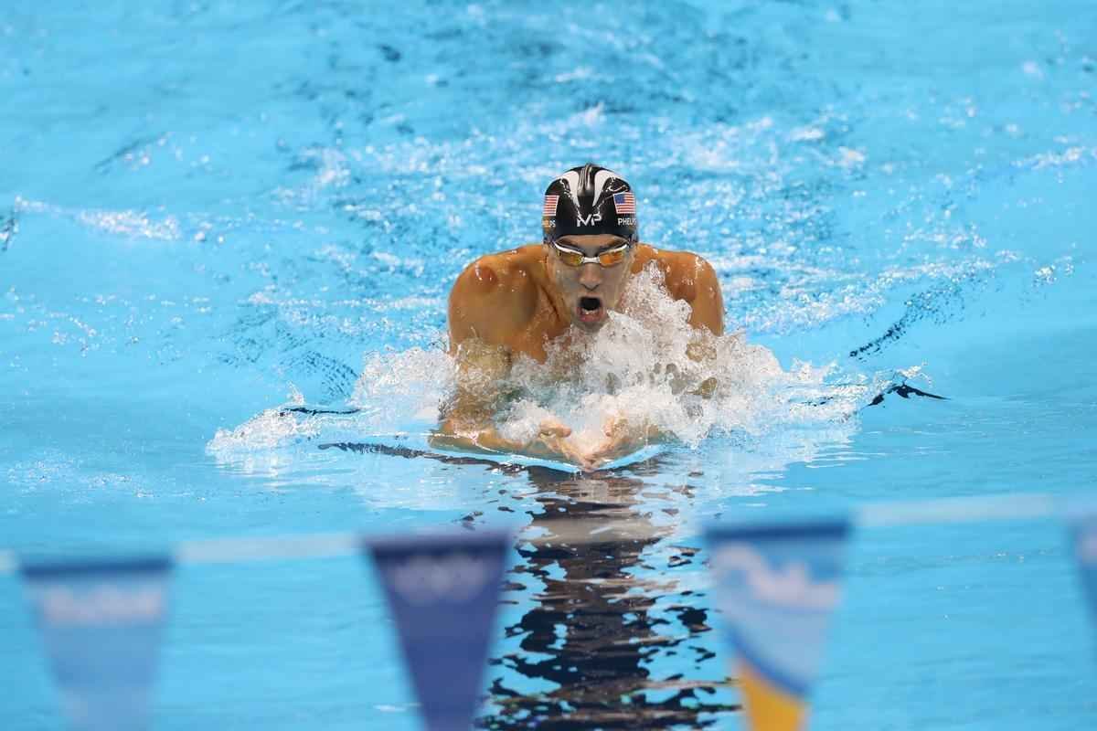 Imagens de mais uma vitria de Michael Phelps no Rio de Janeiro