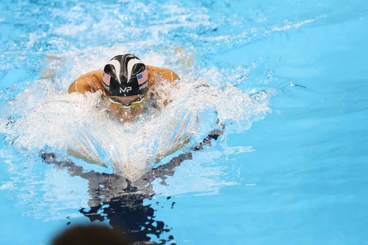 Imagens de mais uma vitria de Michael Phelps no Rio de Janeiro