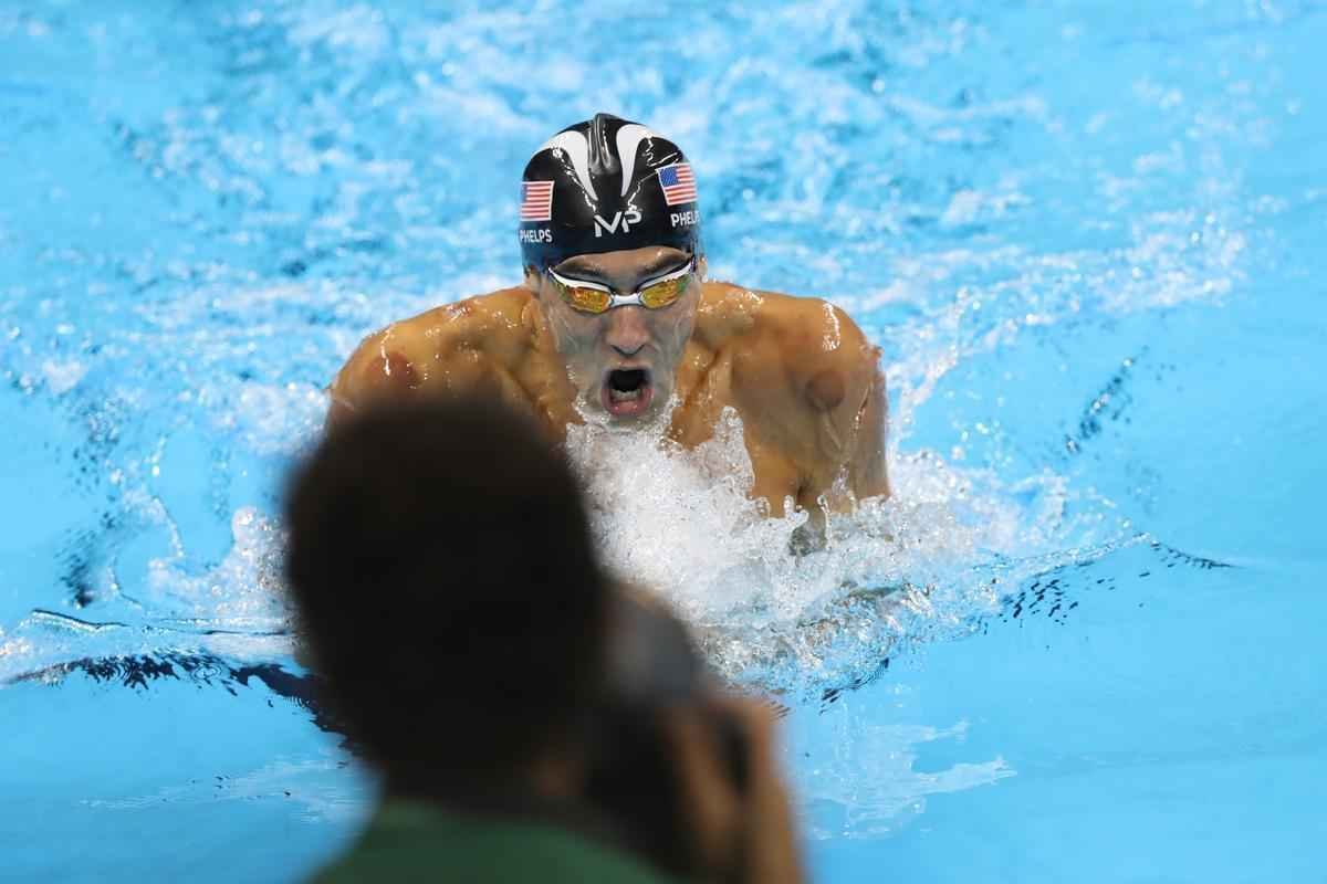 Imagens de mais uma vitria de Michael Phelps no Rio de Janeiro