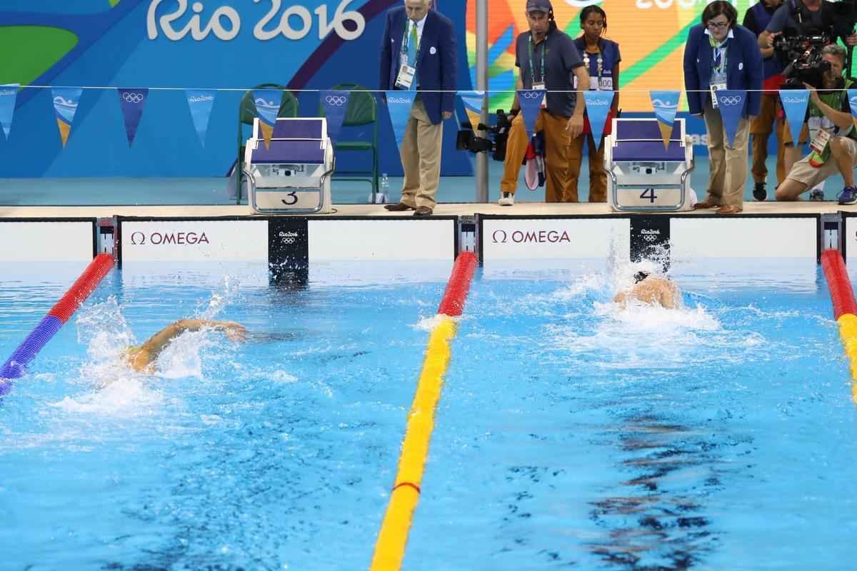 Imagens de mais uma vitria de Michael Phelps no Rio de Janeiro