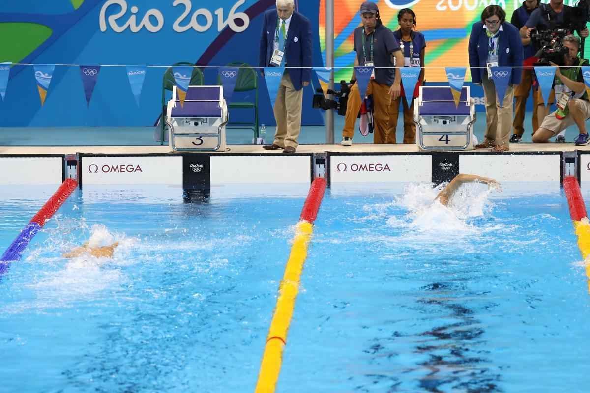 Imagens de mais uma vitria de Michael Phelps no Rio de Janeiro