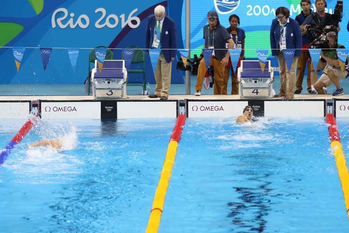 Imagens de mais uma vitria de Michael Phelps no Rio de Janeiro