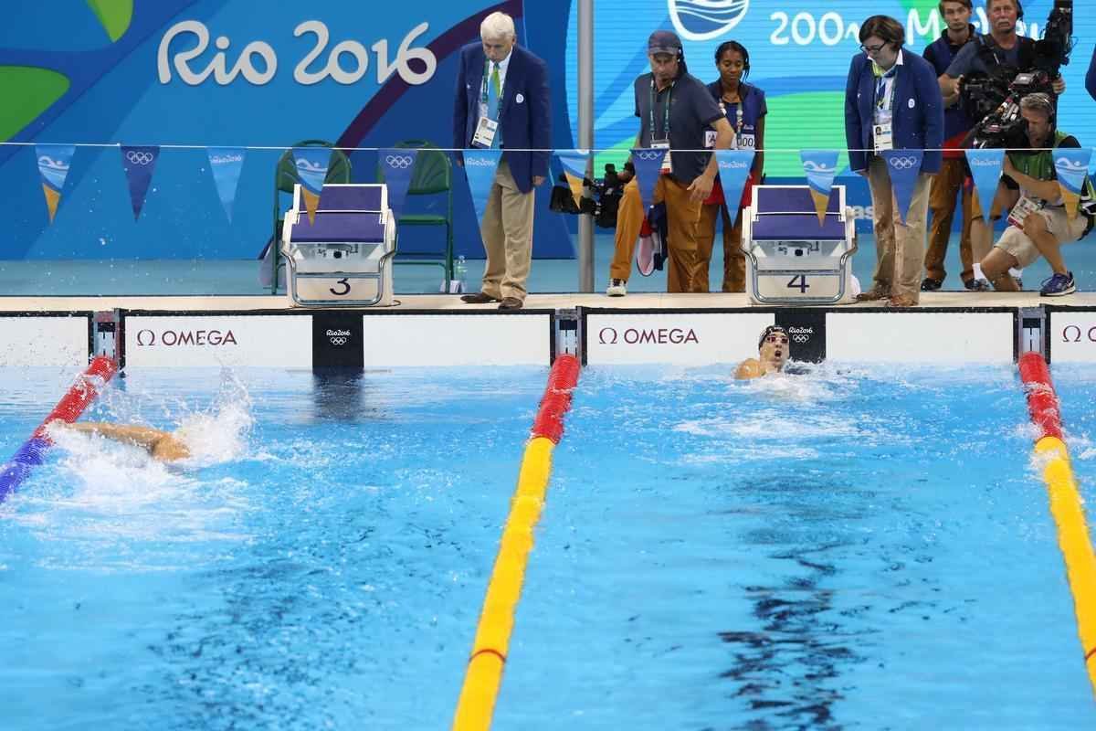 Imagens de mais uma vitria de Michael Phelps no Rio de Janeiro