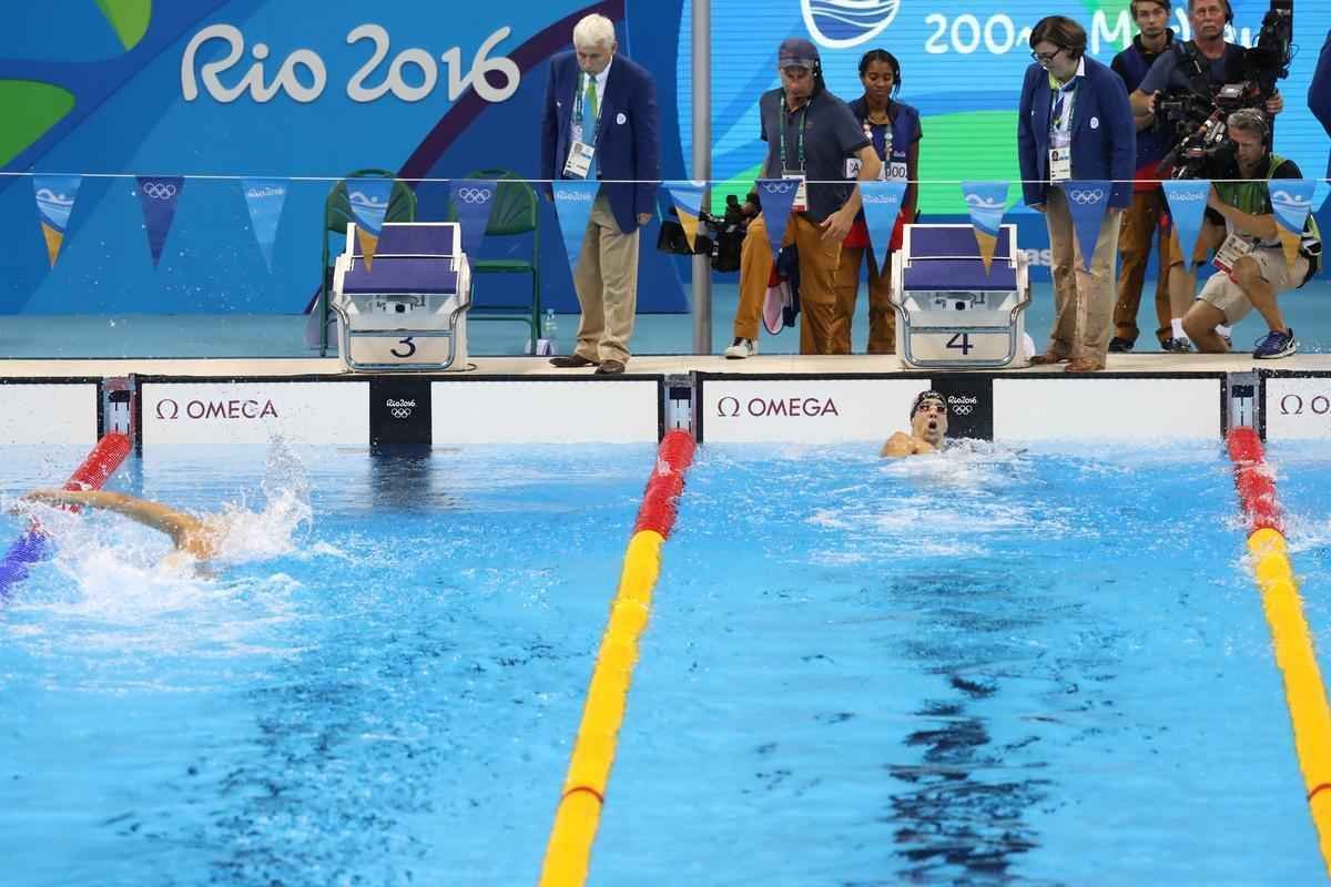 Imagens de mais uma vitria de Michael Phelps no Rio de Janeiro