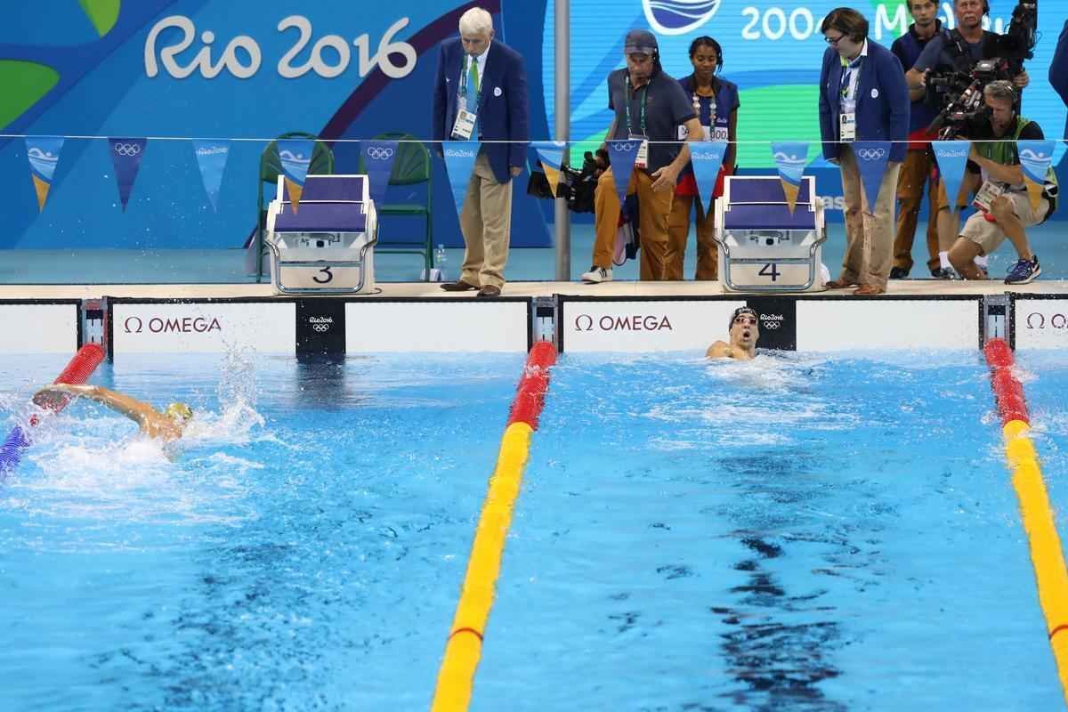 Imagens de mais uma vitria de Michael Phelps no Rio de Janeiro