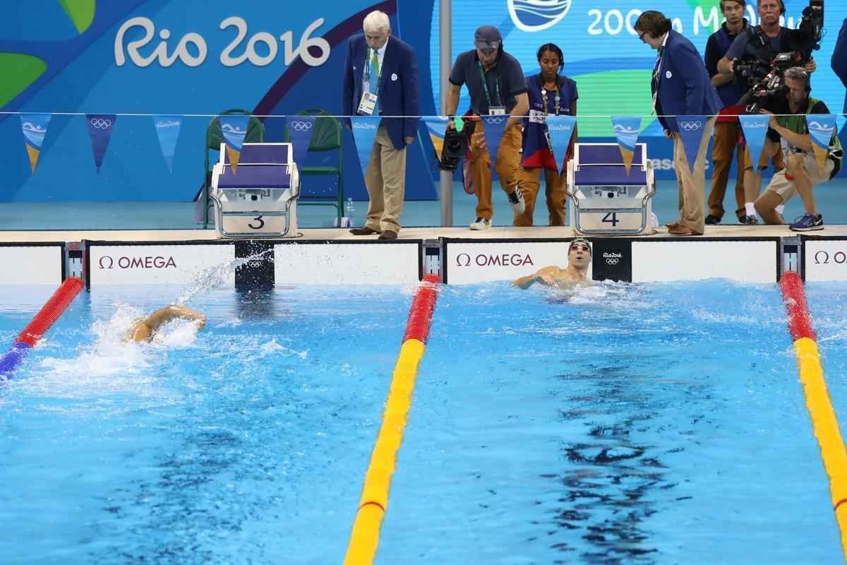 Imagens de mais uma vitria de Michael Phelps no Rio de Janeiro