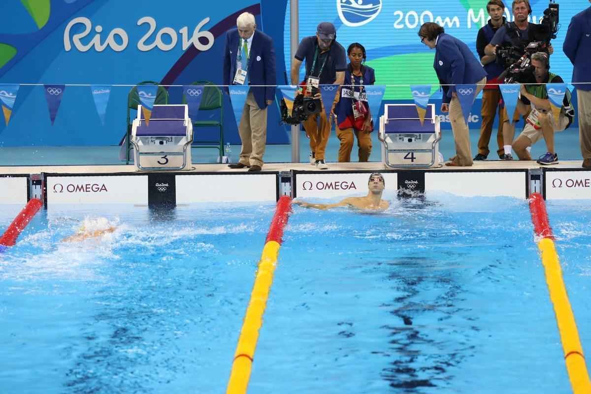 Imagens de mais uma vitria de Michael Phelps no Rio de Janeiro