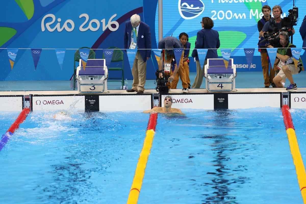 Imagens de mais uma vitria de Michael Phelps no Rio de Janeiro