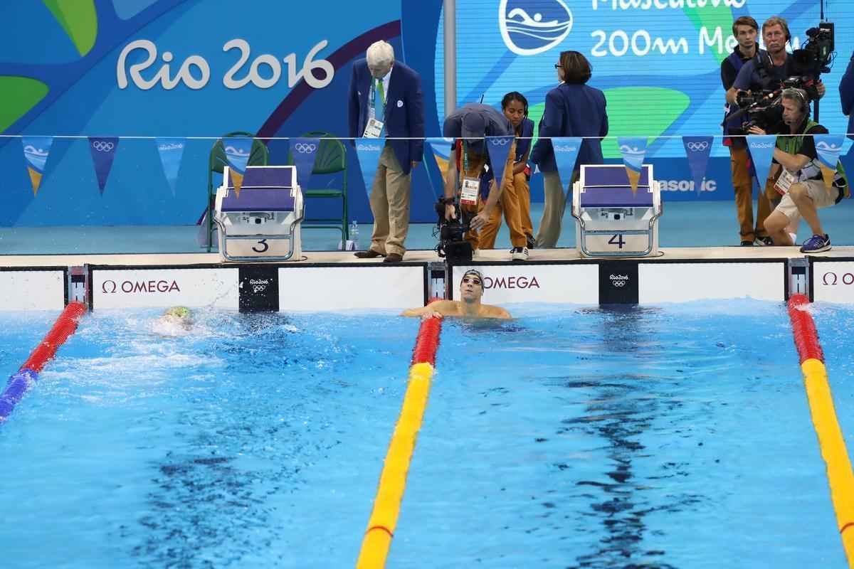 Imagens de mais uma vitria de Michael Phelps no Rio de Janeiro
