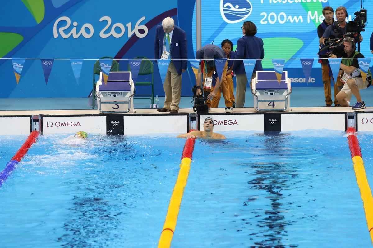 Imagens de mais uma vitria de Michael Phelps no Rio de Janeiro