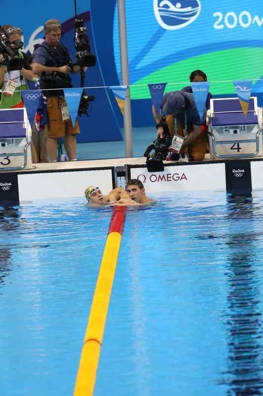 Imagens de mais uma vitria de Michael Phelps no Rio de Janeiro
