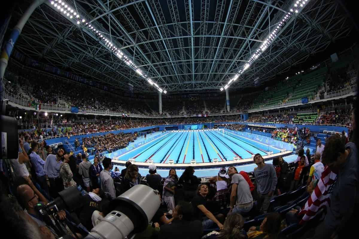 Imagens de mais uma vitria de Michael Phelps no Rio de Janeiro