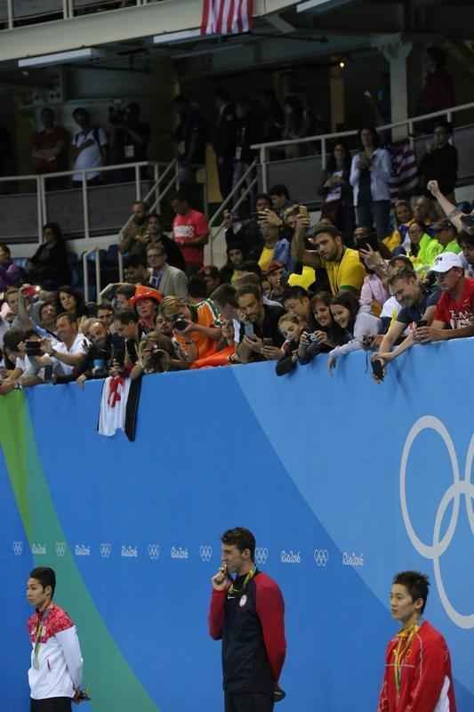 Imagens de mais uma vitria de Michael Phelps no Rio de Janeiro