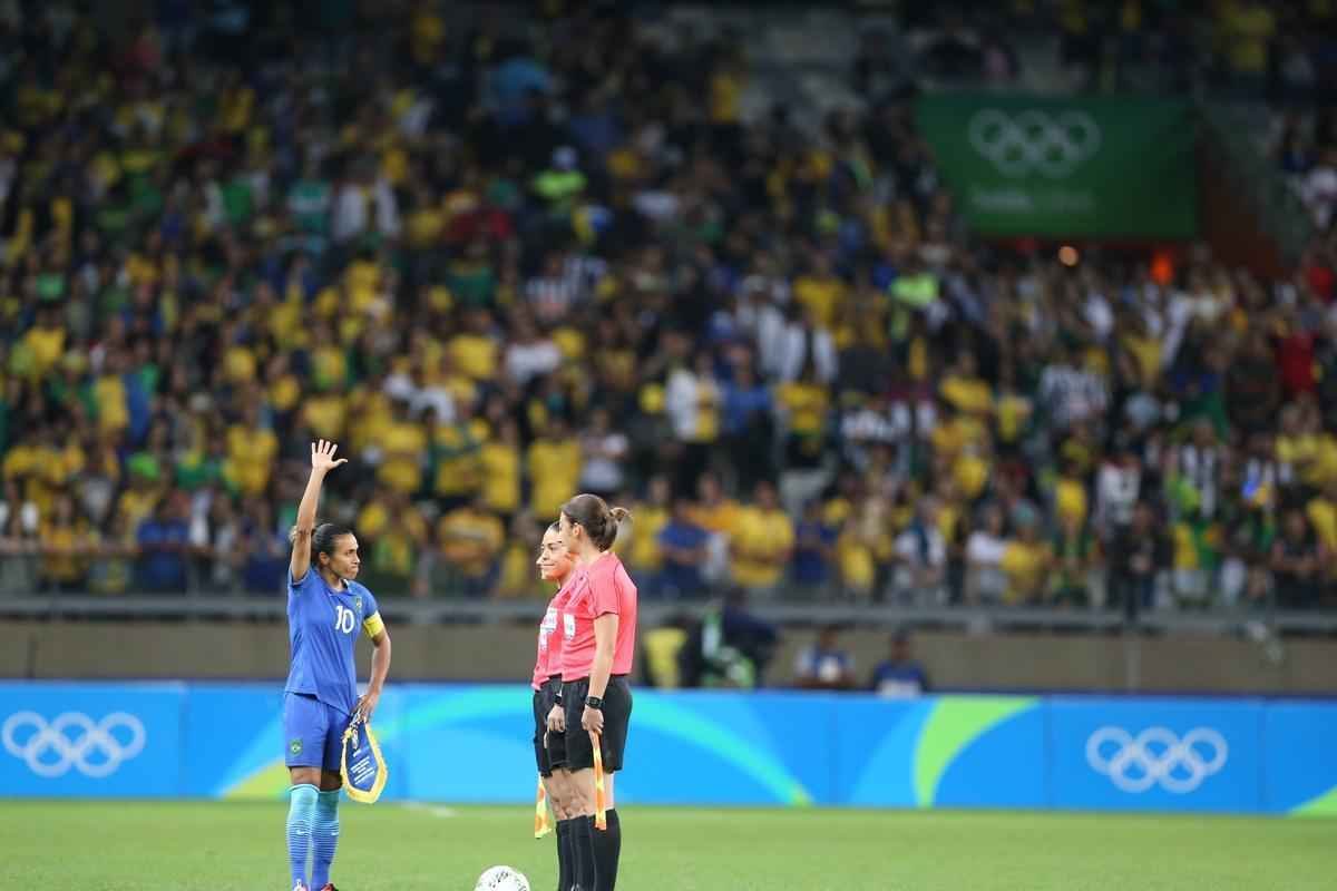 Imagens do primeiro tempo do jogo entre Brasil e Austrlia, no Mineiro, em Belo Horizonte, pelas quartas de final do torneio de futebol feminino dos Jogos Olmpicos Rio 2016