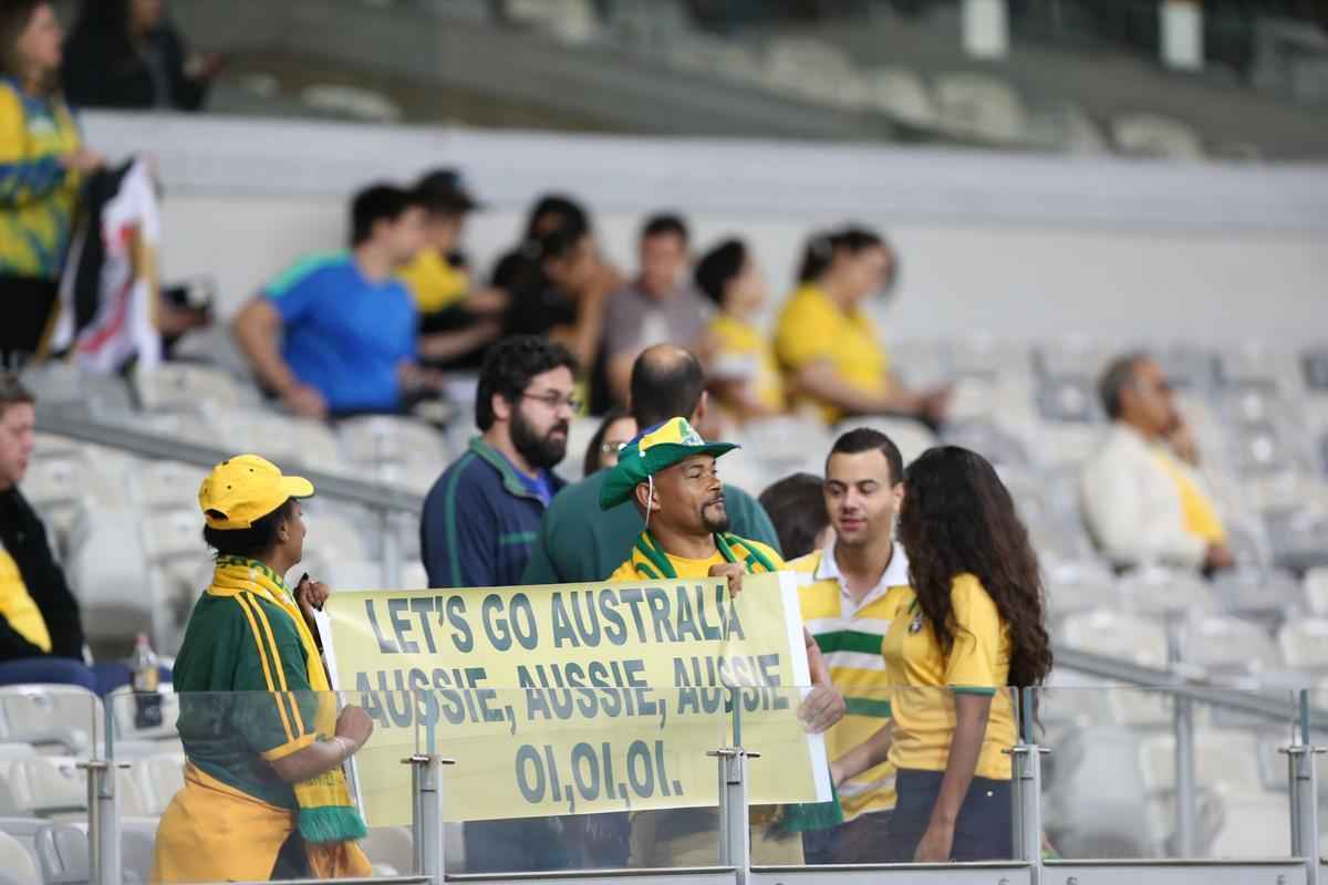 Torcedores no Mineiro durante jogo entre Brasil e Austrlia pelos Jogos Olmpicos