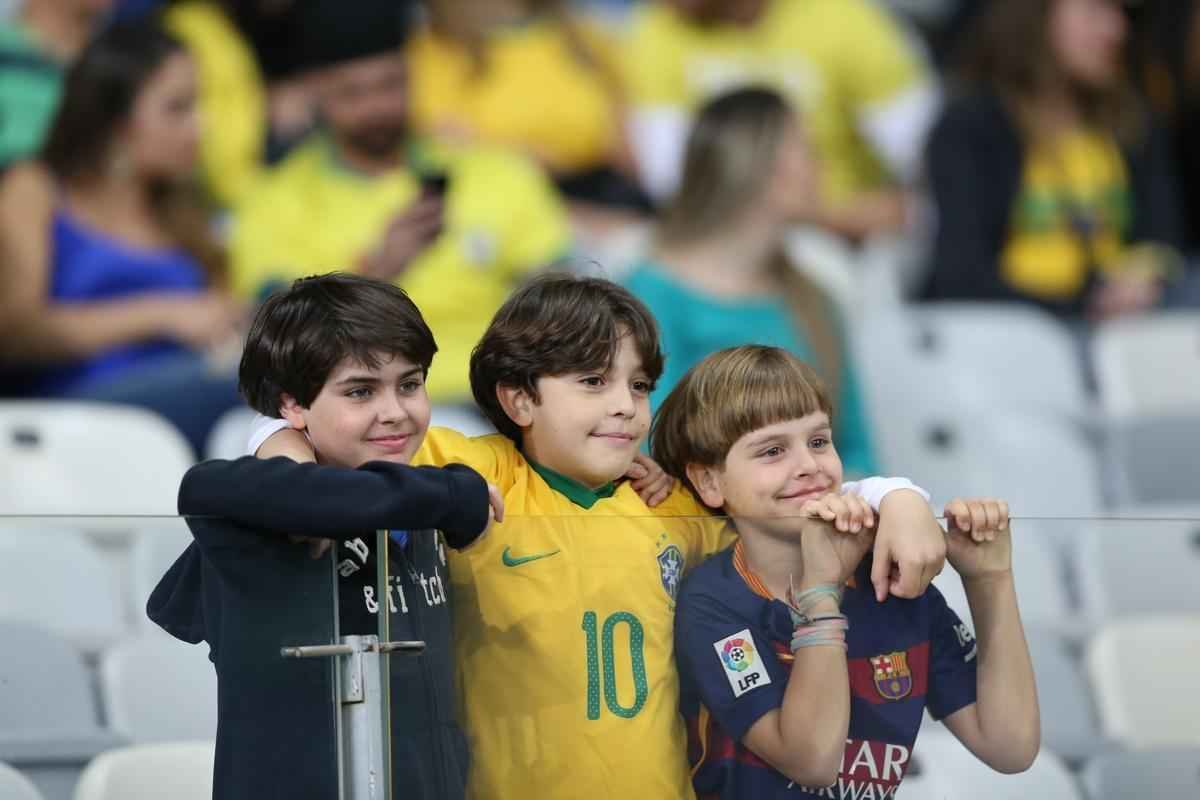 Torcedores no Mineiro durante jogo entre Brasil e Austrlia pelos Jogos Olmpicos