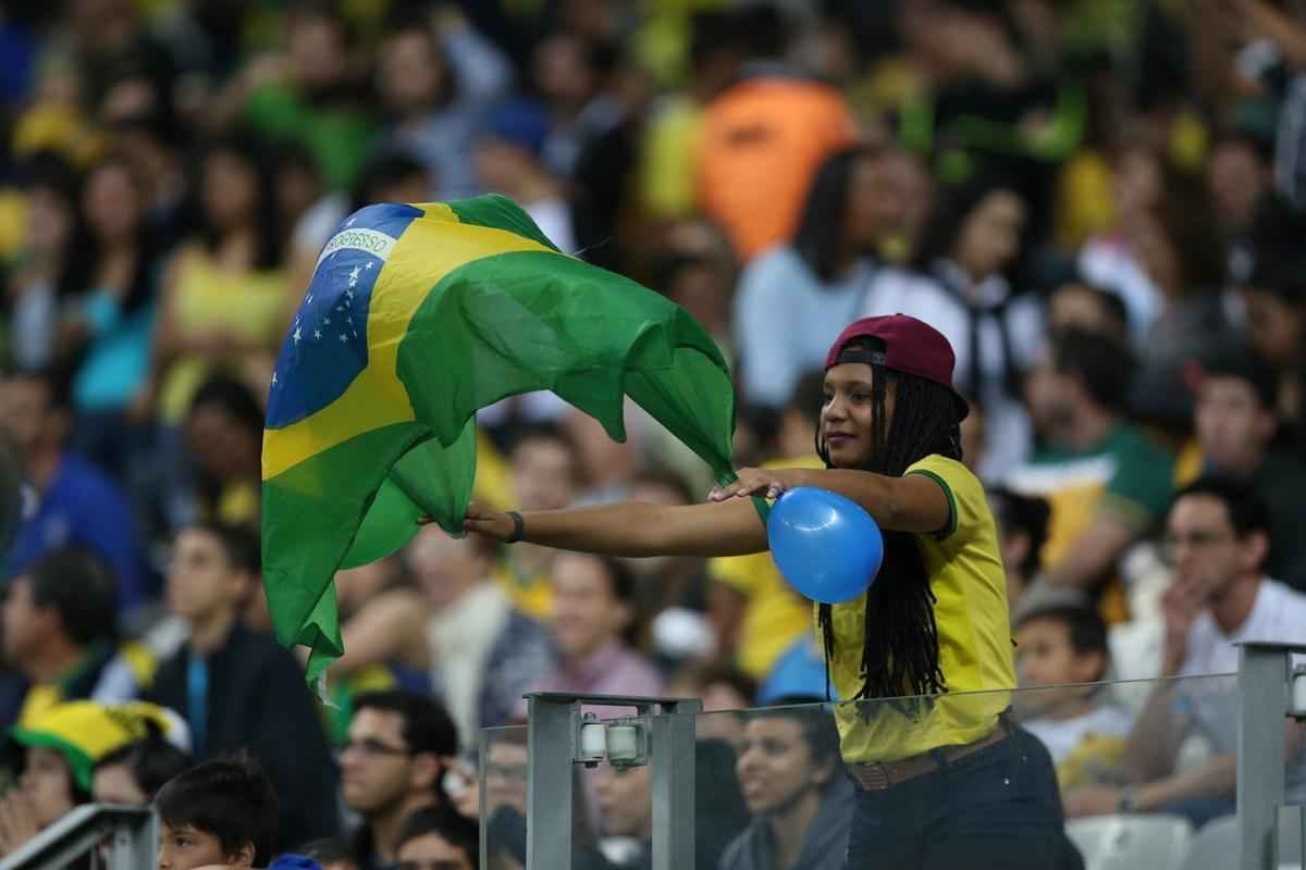 Torcedores no Mineiro durante jogo entre Brasil e Austrlia pelos Jogos Olmpicos