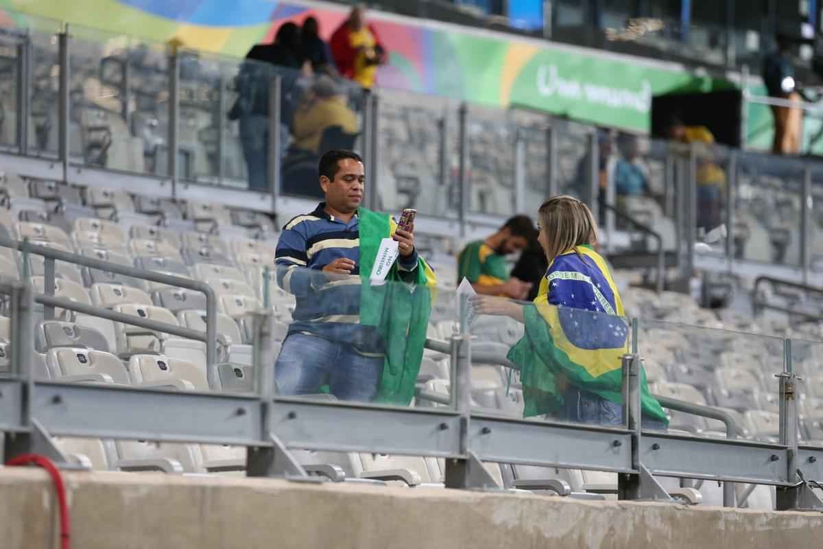 Torcedores no Mineiro durante jogo entre Brasil e Austrlia pelos Jogos Olmpicos do Rio