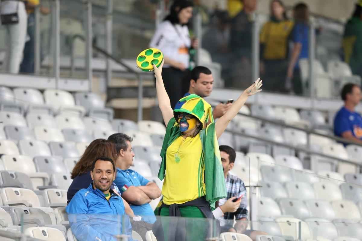 Torcedores no Mineiro durante jogo entre Brasil e Austrlia pelos Jogos Olmpicos do Rio